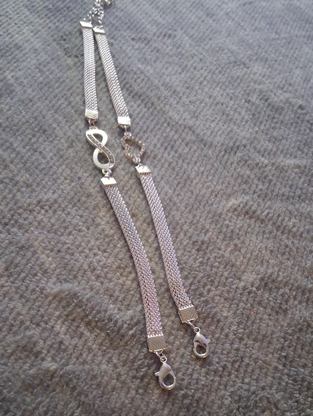 Silver Infinity Multi-Chain Ankle Bracelet - Women's Accessory